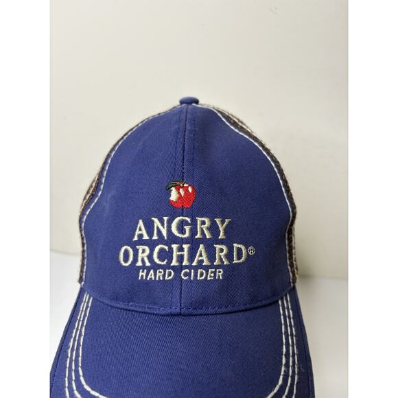 Angry Orchard Hat Cap Snapback Blue Hard Cider Adjustable Distressed - Picture 2 of 8
